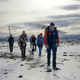 The team on their way to the Digervarden ice patch.
